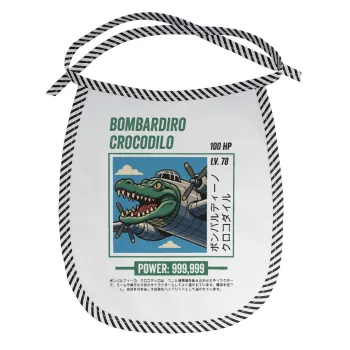 Bombardiro Crocodilo, Σαλιάρα μωρού αλέκιαστη με κορδόνι Μαύρη