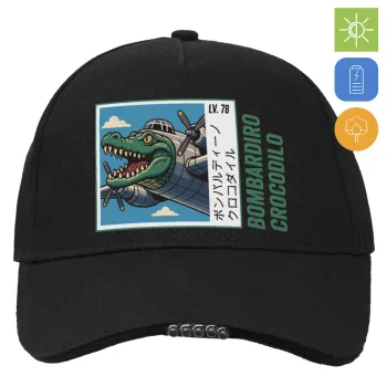 Bombardiro Crocodilo, Καπέλο Εργασίας & Δραστηριοτήτων με LED Φως - Ιδανικό για Νύχτα & Χαμηλό Φωτισμό (100% ΒΑΜΒΑΚΕΡΟ, ΕΝΗΛΙΚΩΝ, UNISEX)