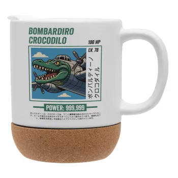 Bombardiro Crocodilo, Κούπα, κεραμική με βάση φελού και καπάκι (ΜΑΤ), 330ml
