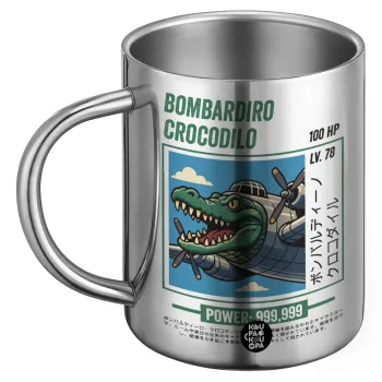 Bombardiro Crocodilo, Ανοξείδωτη Μεταλλική Κούπα 450ml - Διπλού Τοιχώματος