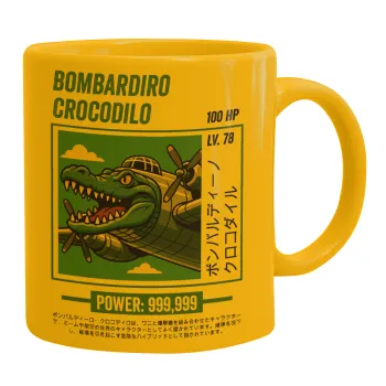 Bombardiro Crocodilo, Κούπα, κεραμική κίτρινη, 330ml