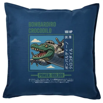 Bombardiro Crocodilo, Sofa cushion Blue 50x50cm includes filling
