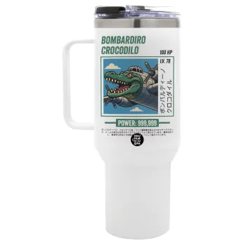Bombardiro Crocodilo, Mega Tumbler με καπάκι, διπλού τοιχώματος (θερμό) 1,2L
