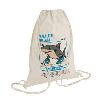 Tralalero Tralala, Backpack bag GYMBAG natural (28x40cm)