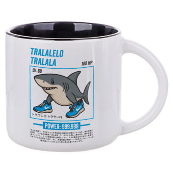 Tralalero Tralala, Κούπα κεραμική 400ml Λευκή/Μαύρη
