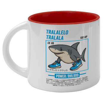 Tralalero Tralala, Κούπα κεραμική 400ml Λευκή/Κόκκινη