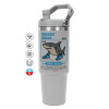 ΓΚΡΙ χρώματος Θερμός Ανοξείδωτο 890ml (30oz) με χερούλι