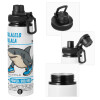 Metal water bottle with safety cap, aluminum 850ml