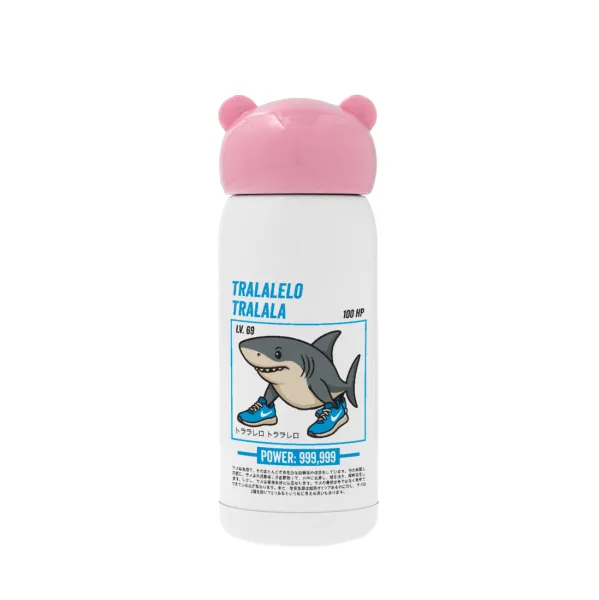 Tralalero Tralala — Pink stainless steel thermal flask, 320ml