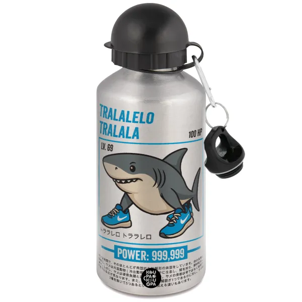 Tralalero Tralala — Metallic water jug, Silver, aluminum 500ml