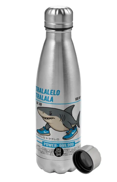 Tralalero Tralala — Metallic water bottle, stainless steel, 750ml