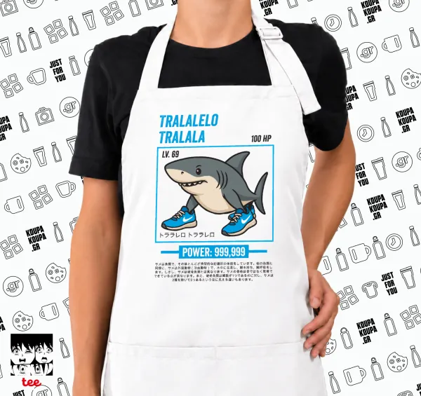Tralalero Tralala — White chef's cooking apron with pockets (adult, white)