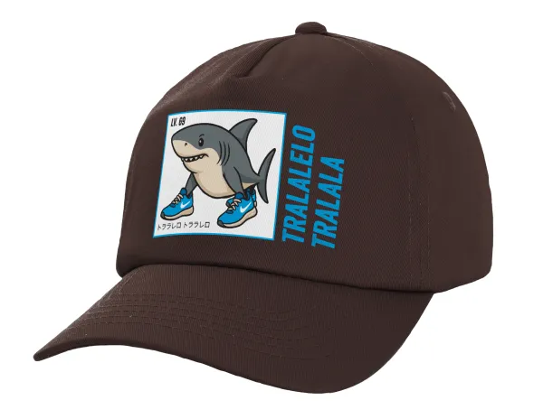Tralalero Tralala — Adult Baseball Cap, 100% Cotton, Chocolate (COTTON, ADULT, UNISEX, ONE SIZE)