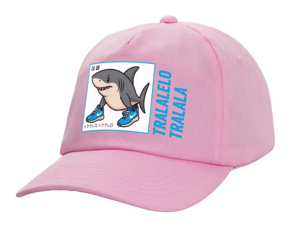 Tralalero Tralala — Casual children's baseball cap, 100% Cotton Twill, PINK (COTTON, CHILDREN'S, ONE SIZE)