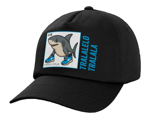 Tralalero Tralala — Child's Baseball Cap, 100% Cotton, Black