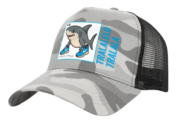 Tralalero Tralala — Adult Structured Trucker Hat, with Mesh, (Camouflage) Army Camo (100% COTTON, ADULT, UNISEX, ONE SIZE)