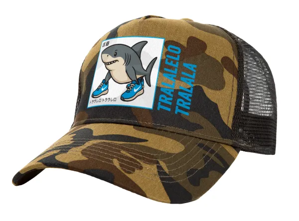 Tralalero Tralala — Adult Structured Trucker Hat, with Mesh, (Camouflage) Army (100% COTTON, ADULT, UNISEX, ONE SIZE)