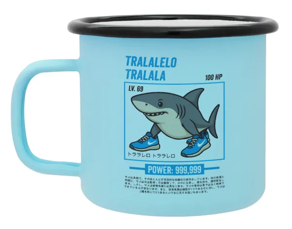 Tralalero Tralala — Κούπα Μεταλλική εμαγιέ ΜΑΤ σιέλ 360ml