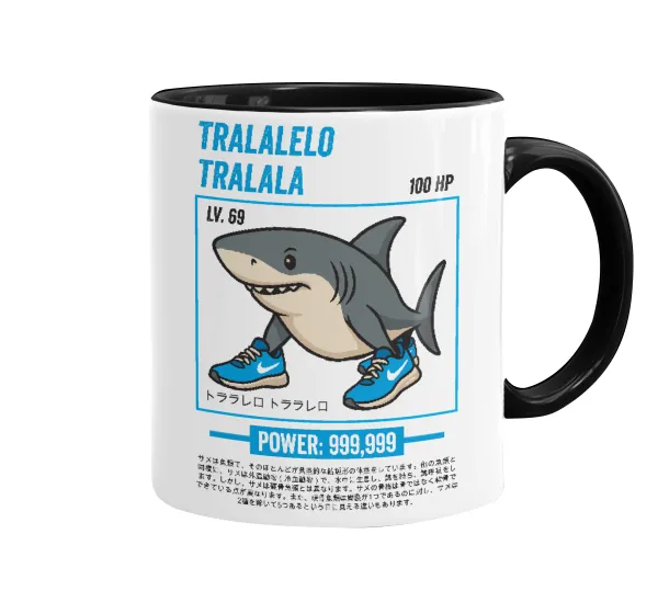 Tralalero Tralala — Κούπα χρωματιστή μαύρη, κεραμική, 330ml