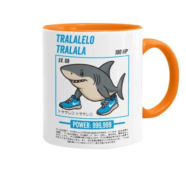 Tralalero Tralala — Mug colored orange, ceramic, 330ml