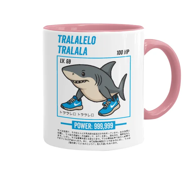 Tralalero Tralala — Mug colored pink, ceramic, 330ml