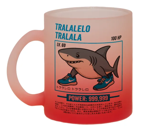 Tralalero Tralala — Two-tone glass mug with matte red base, 330ml