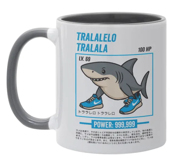 Tralalero Tralala — Κούπα χρωματιστή γκρι, κεραμική, 330ml
