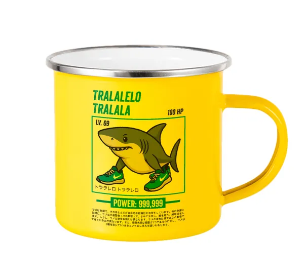 Tralalero Tralala — Κούπα Μεταλλική εμαγιέ Κίτρινη 360ml