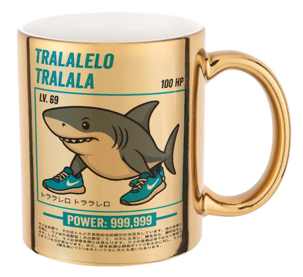 Tralalero Tralala — Κούπα κεραμική, χρυσή καθρέπτης, 330ml