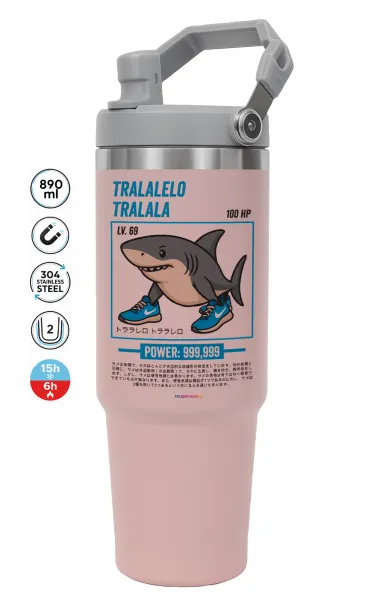 Tralalero Tralala — PINK Travel Tumbler with Handle 890ml