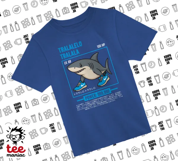 Tralalero Tralala — ΜΠΛΕ Παιδικό T-Shirt από 100% βαμβάκι, για κάθε μέρα. Vegan & OEKO-TEX πιστοποιημένο.