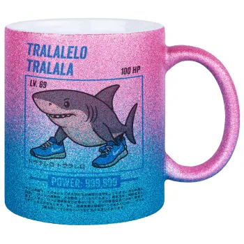 Tralalero Tralala, Κούπα Χρυσή/Μπλε Glitter, κεραμική, 330ml