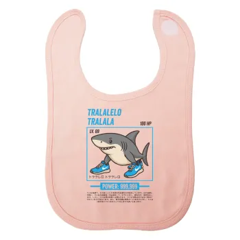 Tralalero Tralala, Σαλιάρα με Σκρατς ΡΟΖ 100% Organic Cotton (0-18 months)