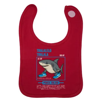 Tralalero Tralala, Σαλιάρα με Σκρατς Κόκκινη 100% Organic Cotton (0-18 months)