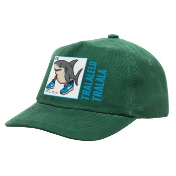 Tralalero Tralala, Καπέλο παιδικό Baseball, 100% Βαμβακερό Drill, ΠΡΑΣΙΝΟ (ΒΑΜΒΑΚΕΡΟ, ΠΑΙΔΙΚΟ, ONE SIZE)