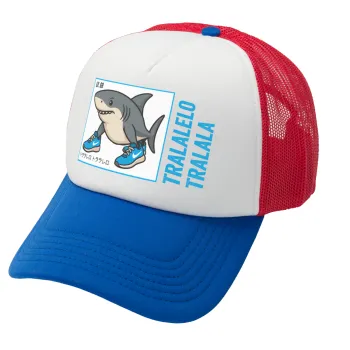 Tralalero Tralala, Καπέλο Ενηλίκων Soft Trucker με Δίχτυ Red/Blue/White (POLYESTER, ΕΝΗΛΙΚΩΝ, UNISEX, ONE SIZE)