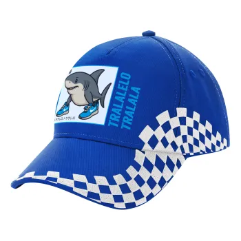 Tralalero Tralala, Καπέλο Ενηλίκων Ultimate ΜΠΛΕ RACING, (100% ΒΑΜΒΑΚΕΡΟ DRILL, ΕΝΗΛΙΚΩΝ, UNISEX, ONE SIZE)