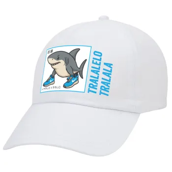 Tralalero Tralala, Καπέλο Ενηλίκων Baseball Λευκό 5-φύλλο (POLYESTER, ΕΝΗΛΙΚΩΝ, UNISEX, ONE SIZE)