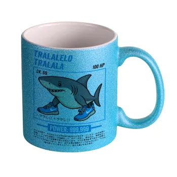 Tralalero Tralala, Κούπα Σιέλ Glitter που γυαλίζει, κεραμική, 330ml