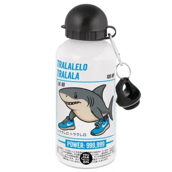 Tralalero Tralala, Μεταλλικό παγούρι νερού, Λευκό, αλουμινίου 500ml