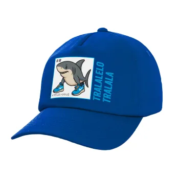 Tralalero Tralala, Twill Καπέλο παιδικό ΜΠΛΕ (100% ΒΑΜΒΑΚΕΡΟ, ΠΑΙΔΙΚΟ, UNISEX)