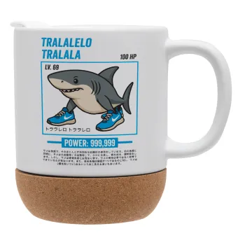 Tralalero Tralala, Κούπα, κεραμική με βάση φελού και καπάκι (ΜΑΤ), 330ml