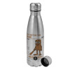 Metallic water bottle, stainless steel, 750ml