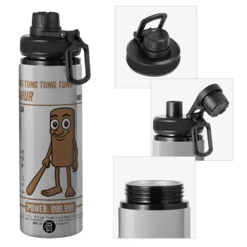 Tung Tung Tung Sahur, Metallic water bottle with safety cap, 850ml aluminum