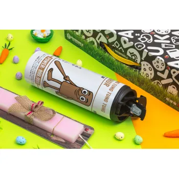 Tung Tung Tung Sahur, Πασχαλινή Λαμπάδα με Travel Tumbler θερμό με διπλό καπάκι (600ml, BPA free) & κερί αρωματικό πλακέ (30cm) (ΡΟΖ)