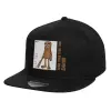 Children's Flat Snapback Hat, Black (100% COTTON, CHILD, UNISEX, ONE SIZE)