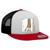 Καπέλο Ενηλίκων Foam Flat Snapback με Δίχτυ Κόκκινο-Λευκό-Μαύρο (POLYESTER, ΕΝΗΛΙΚΩΝ, UNISEX, ONE SIZE)