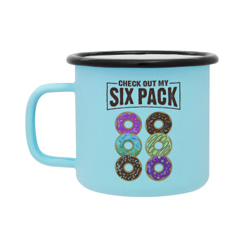 Check Out My Six Pack, Κούπα Μεταλλική εμαγιέ ΜΑΤ σιέλ 360ml