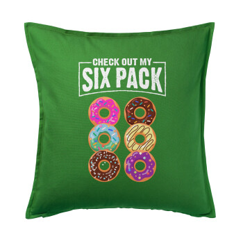 Check Out My Six Pack, Sofa cushion Green 50x50cm includes filling