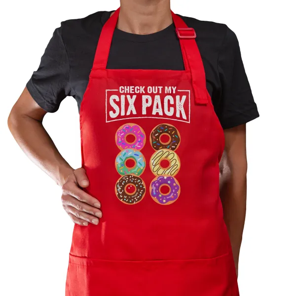 Check Out My Six Pack — Κόκκινη Ποδιά μαγειρικής με τσέπες (ΕΝΗΛΙΚΩΝ)